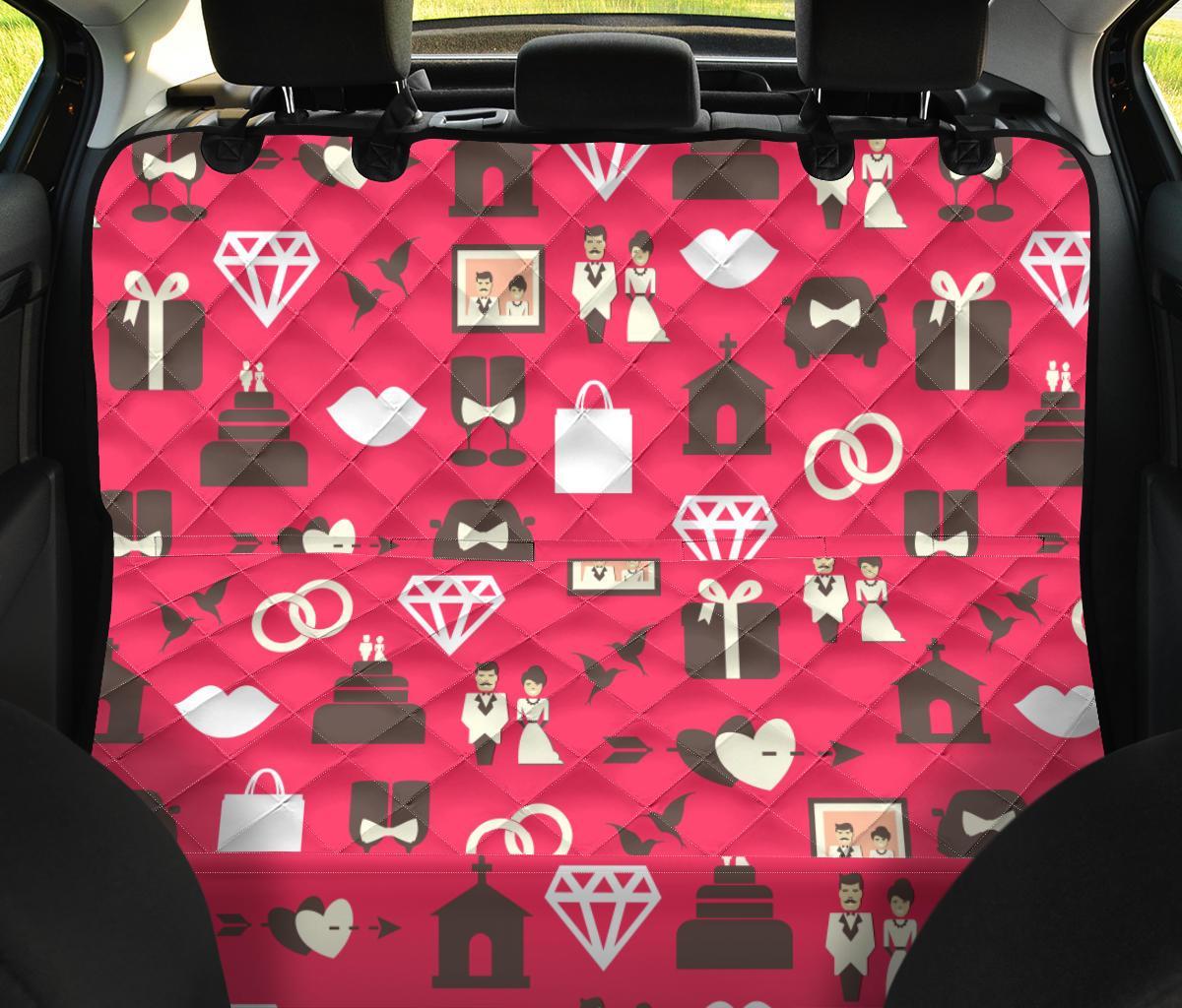 Wedding Pink Print Pattern Pet Car Seat Cover-grizzshop