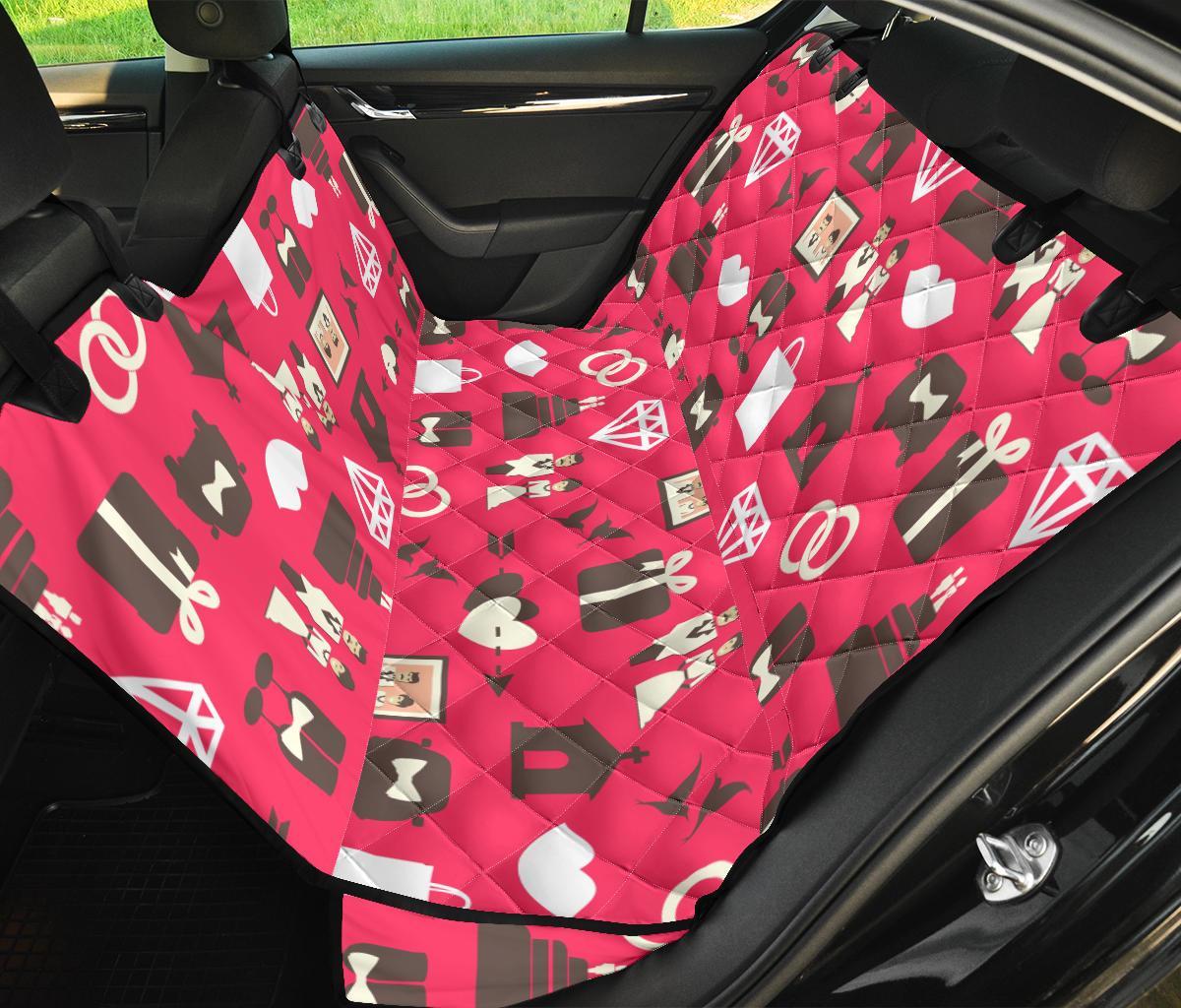 Wedding Pink Print Pattern Pet Car Seat Cover-grizzshop