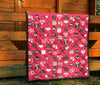 Wedding Pink Print Pattern Quilt-grizzshop