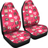 Wedding Pink Print Pattern Universal Fit Car Seat Covers-grizzshop