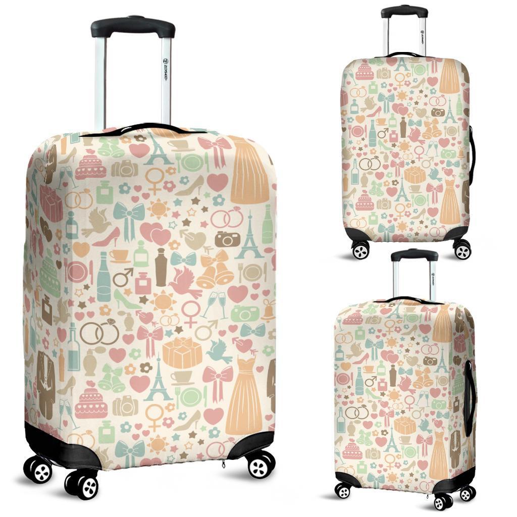 Wedding Print Pattern Luggage Cover Protector-grizzshop