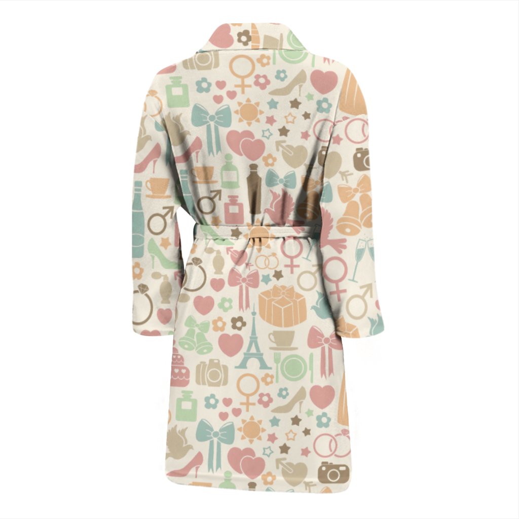 Wedding Print Pattern Men Long Robe-grizzshop