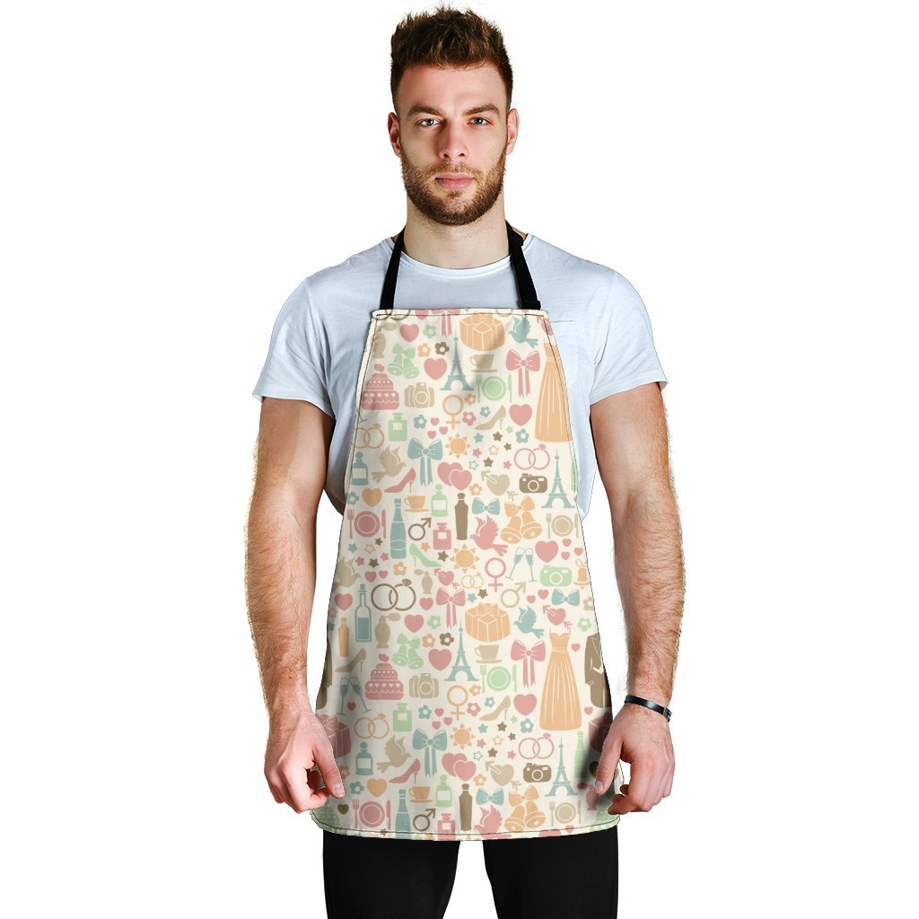 Wedding Print Pattern Men's Apron-grizzshop