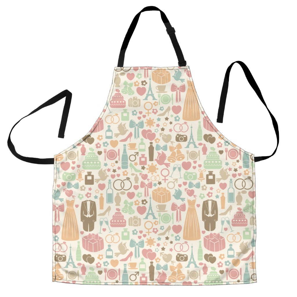 Wedding Print Pattern Men's Apron-grizzshop