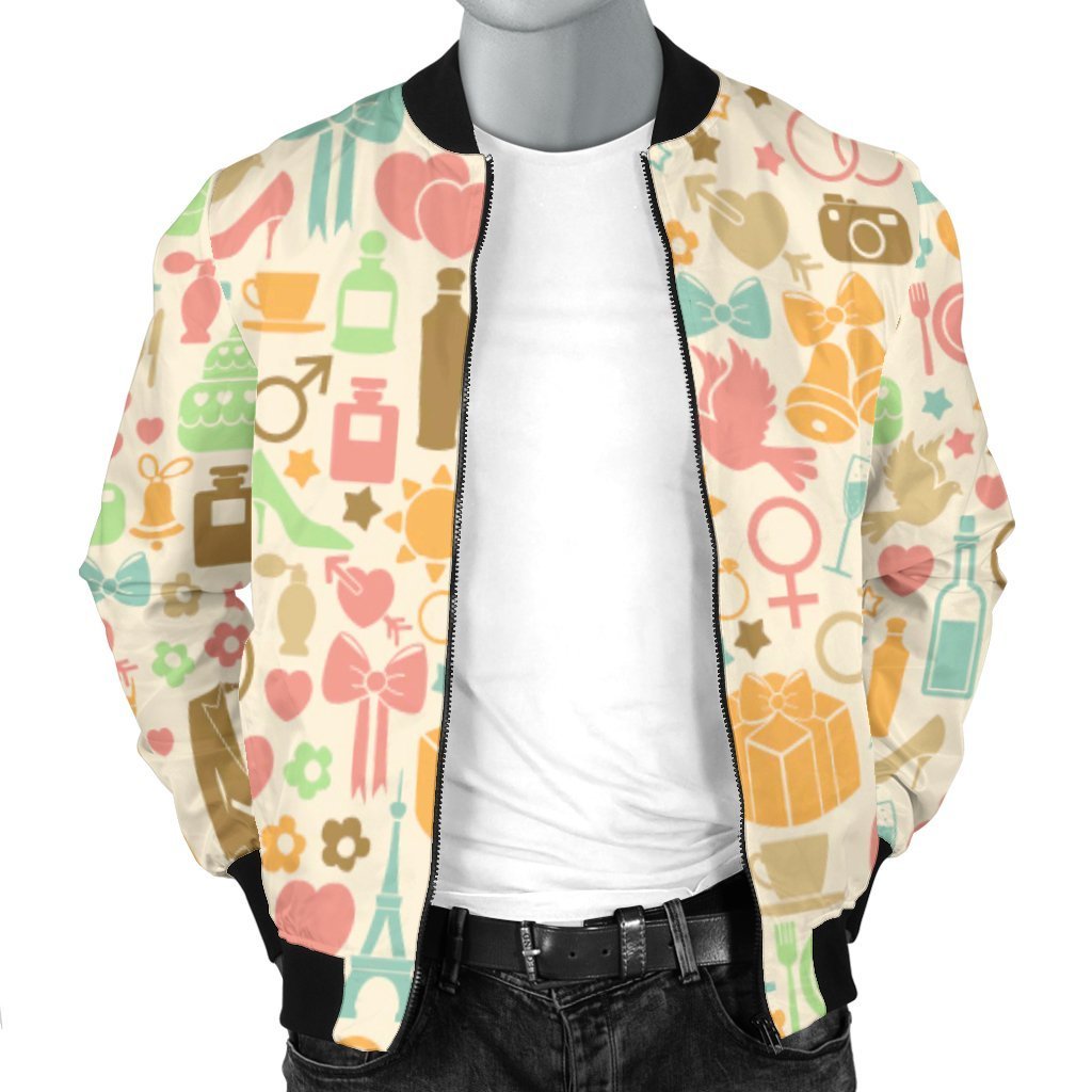 Wedding Print Pattern Men's Bomber Jacket-grizzshop