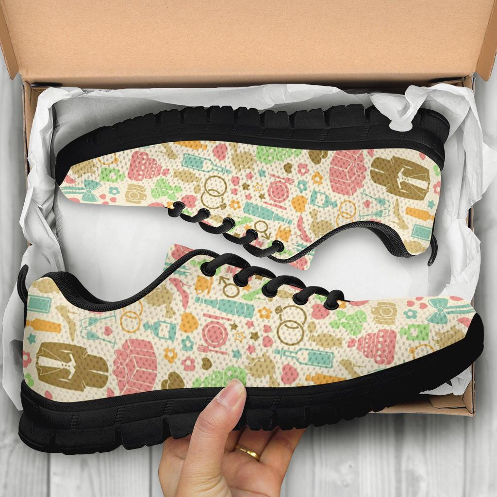 Wedding Print Pattern Sneaker Shoes For Men Women-grizzshop