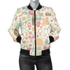 Wedding Print Pattern Women Casual Bomber Jacket-grizzshop