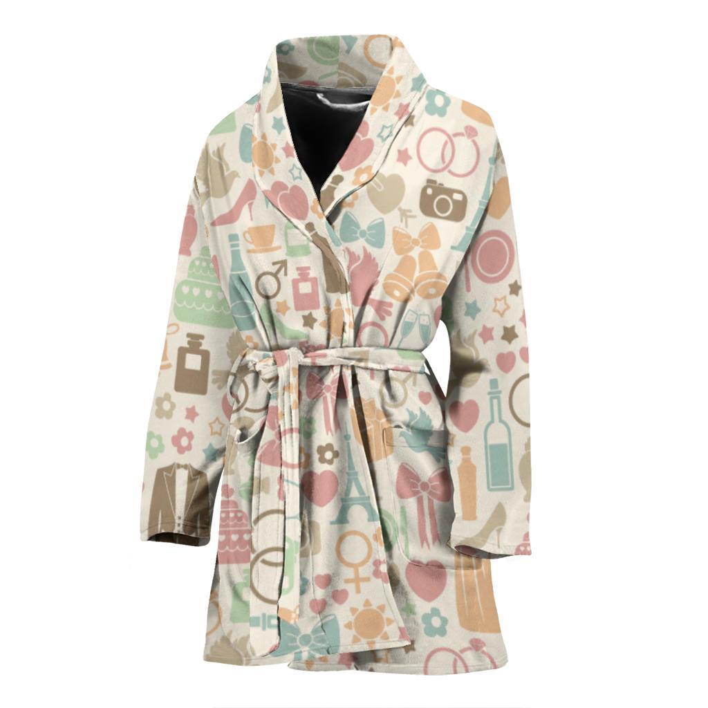 Wedding Print Pattern Women Long Robe-grizzshop