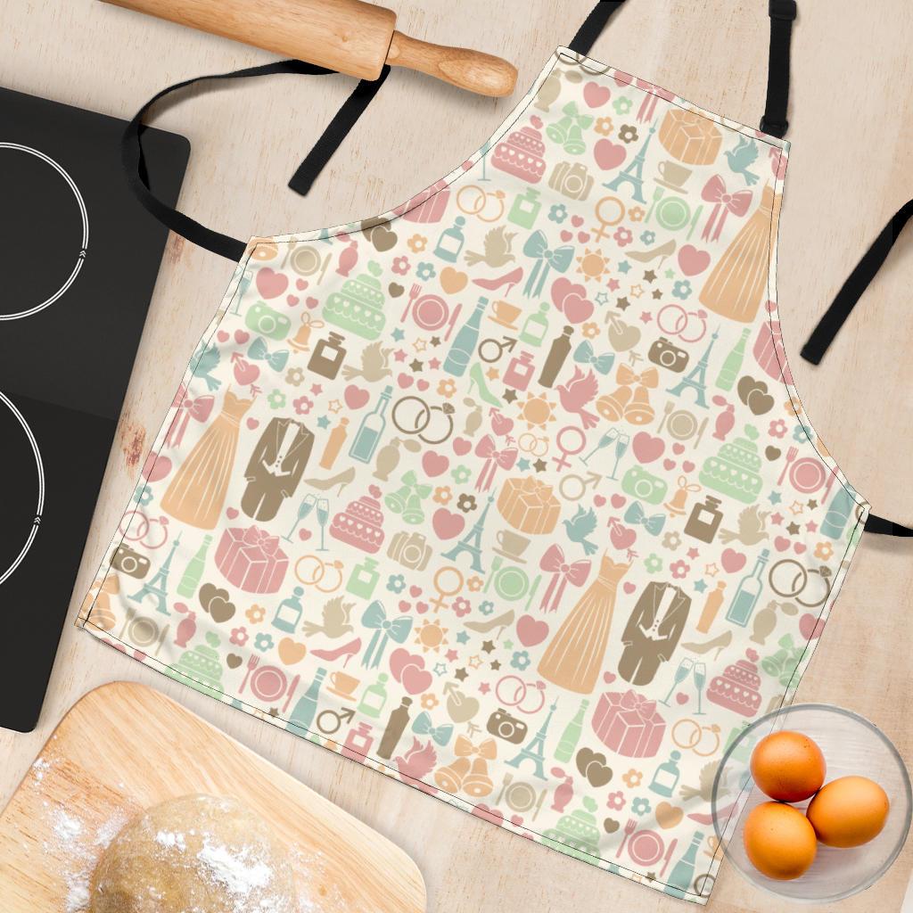 Wedding Print Pattern Women's Apron-grizzshop