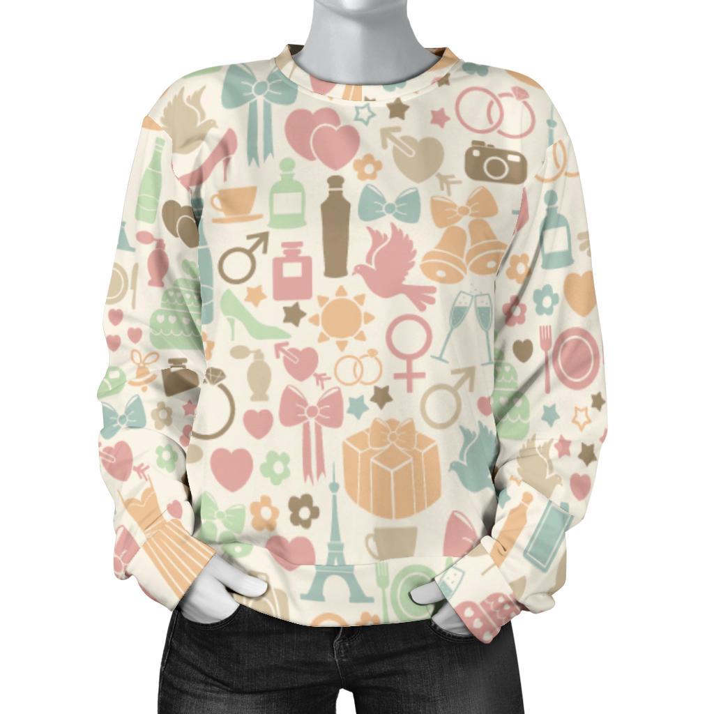 Wedding Print Pattern Women's Sweatshirt-grizzshop