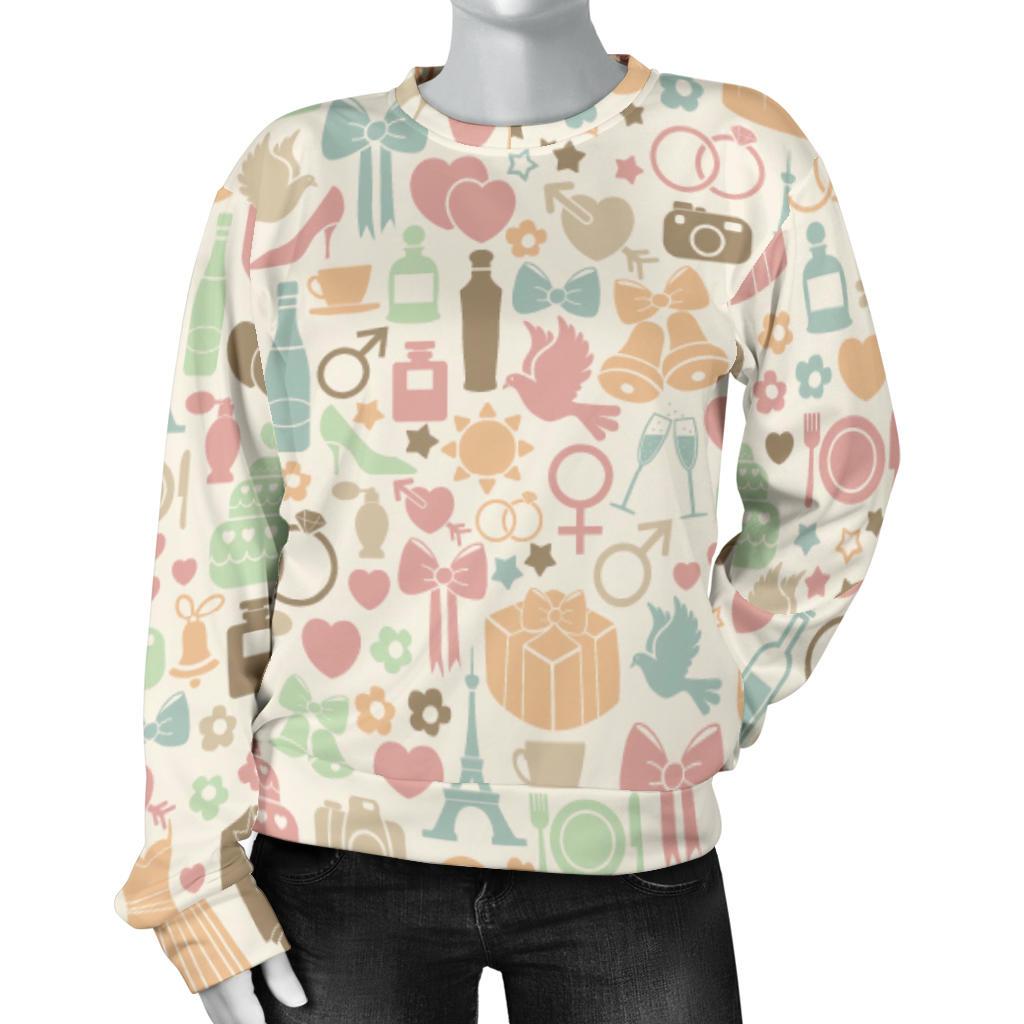 Wedding Print Pattern Women's Sweatshirt-grizzshop