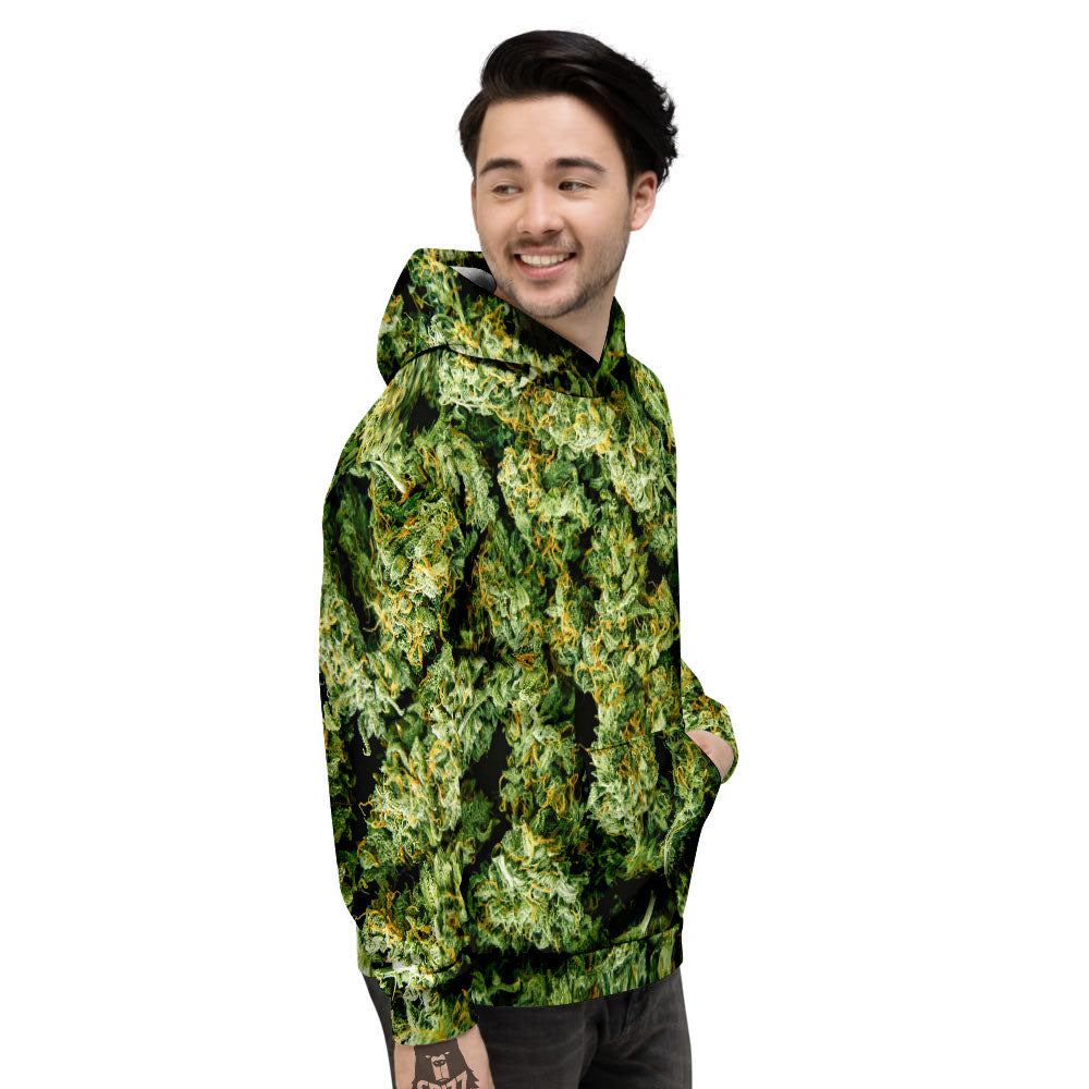 Weed Green Print Men's Hoodie-grizzshop