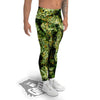 Weed Green Print Men's Leggings-grizzshop