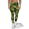 Weed Green Print Men's Leggings-grizzshop