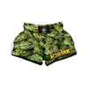 Weed Green Print Muay Thai Boxing Shorts-grizzshop