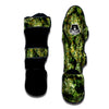 Weed Green Print Muay Thai Shin Guards-grizzshop