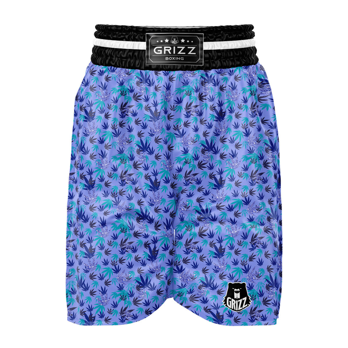 Weed Leaf Purple Print Pattern Boxing Shorts-grizzshop