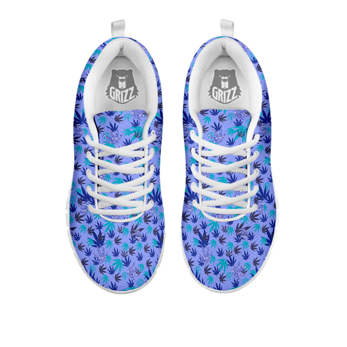 Weed Leaf Purple Print Pattern White Sneaker-grizzshop