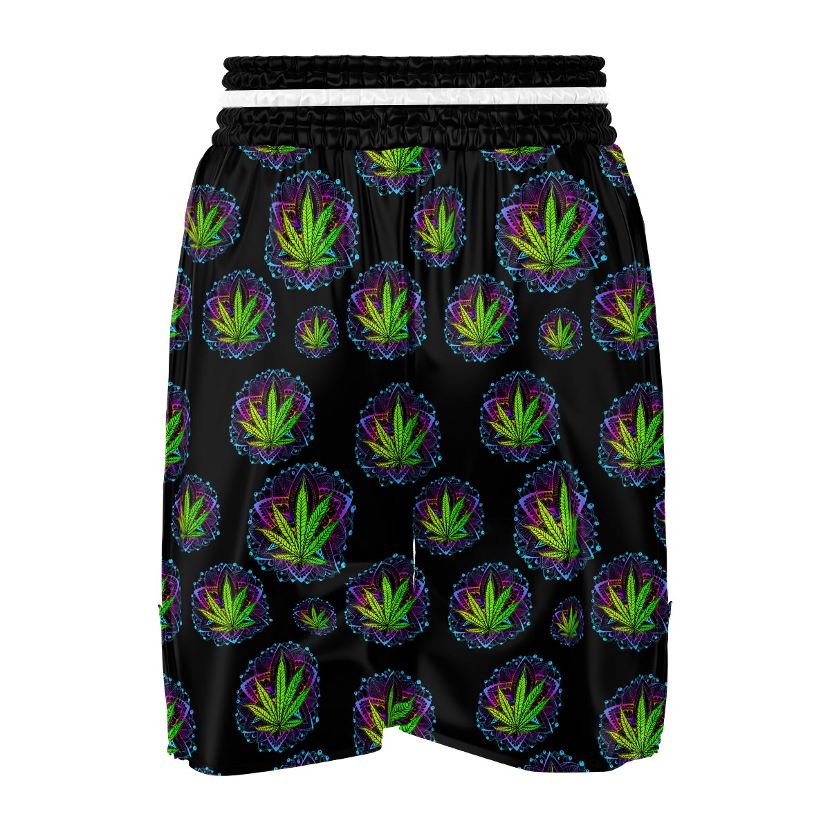 Weed Leaf Trippy Print Pattern Boxing Shorts-grizzshop
