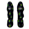 Weed Leaf Trippy Print Pattern Muay Thai Shin Guards-grizzshop