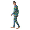 Weed Marijuana Cartoon Print Pattern Men's Pajamas-grizzshop