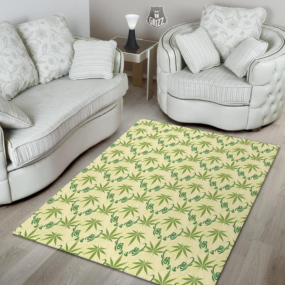 Weed Zigzag Print Pattern Floor Mat-grizzshop