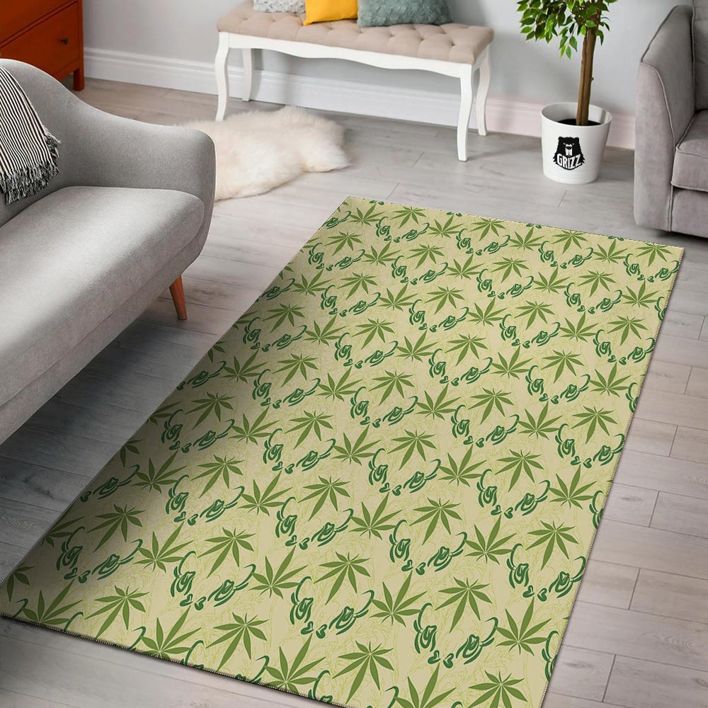 Weed Zigzag Print Pattern Floor Mat-grizzshop
