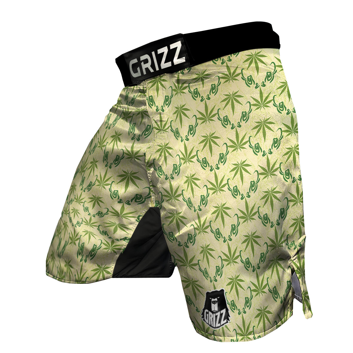Weed Zigzag Print Pattern MMA Shorts-grizzshop