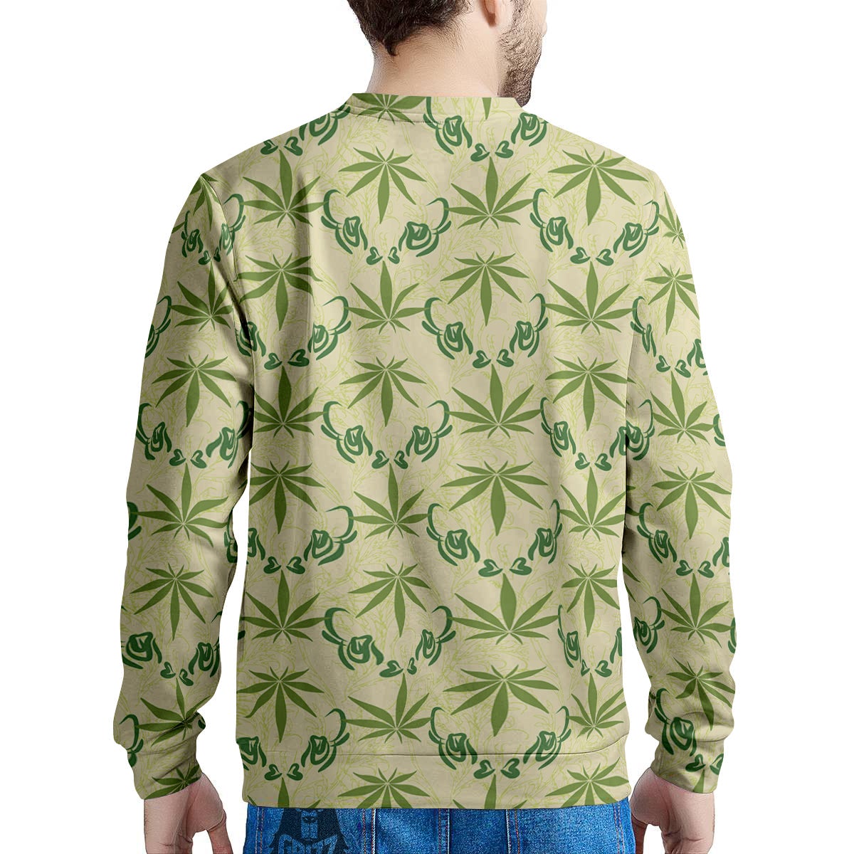 Weed Zigzag Print Pattern Men's Sweatshirt-grizzshop