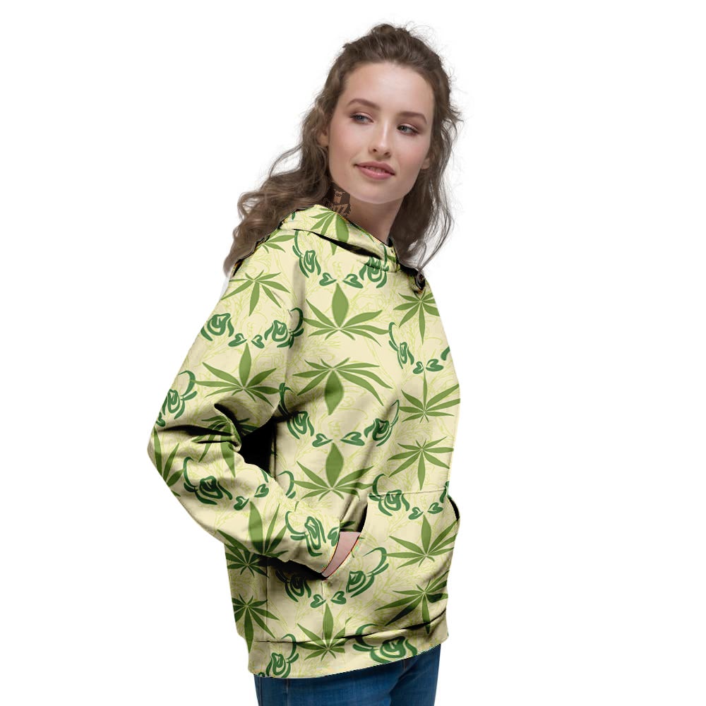 Weed Zigzag Print Pattern Women's Hoodie-grizzshop