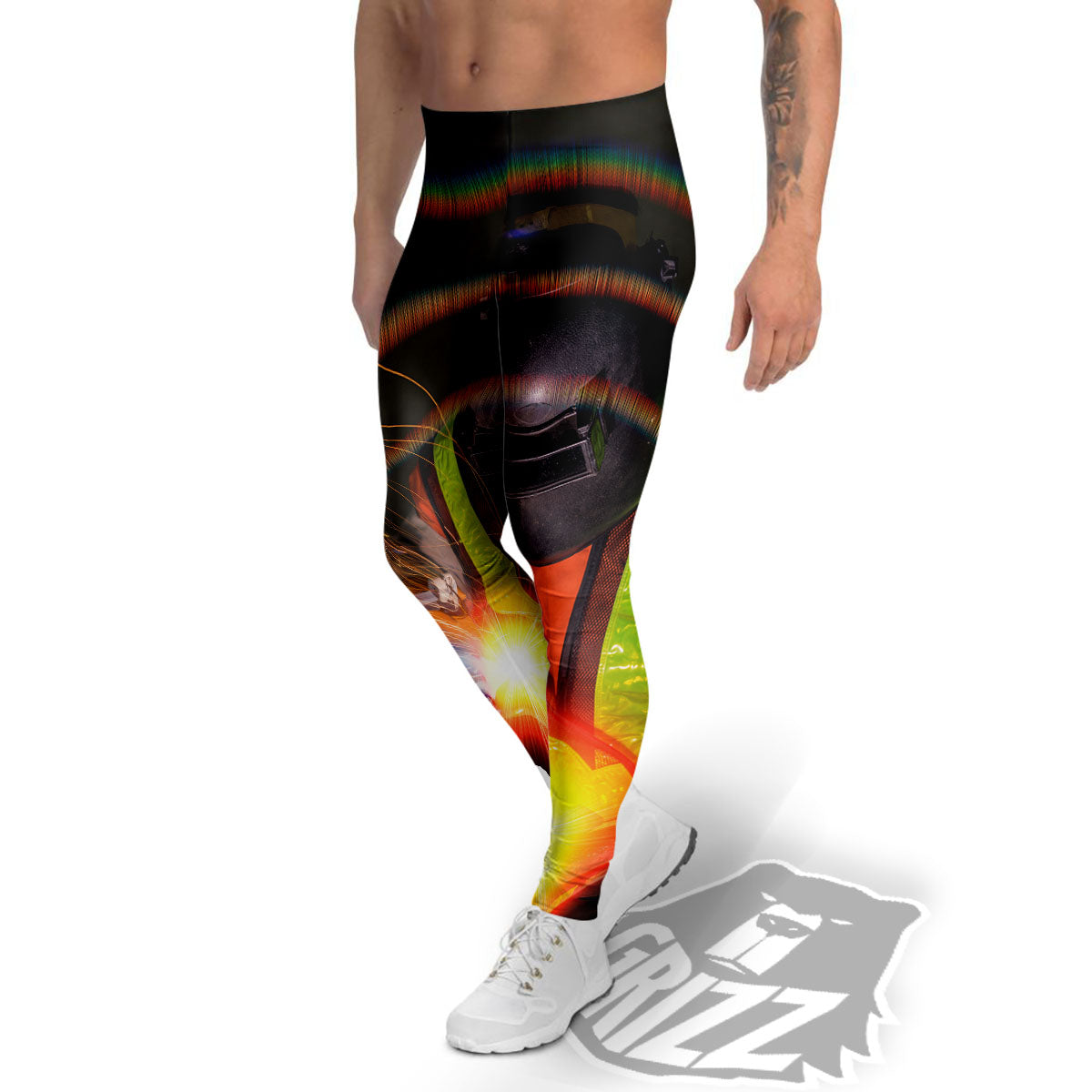 Welder Industrial Print Men's Leggings-grizzshop