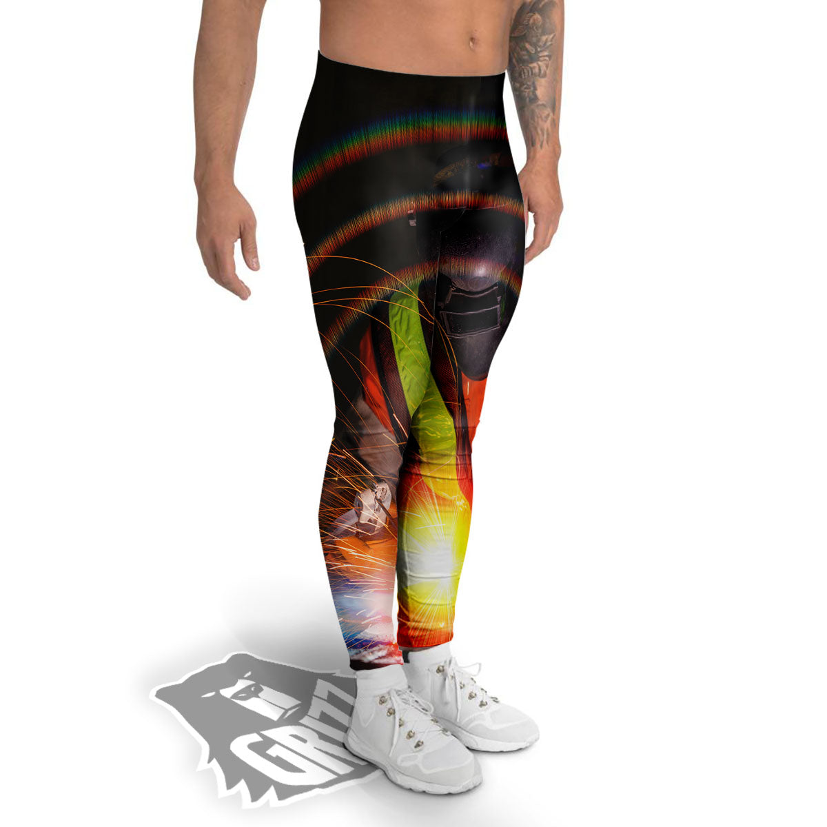 Welder Industrial Print Men's Leggings-grizzshop