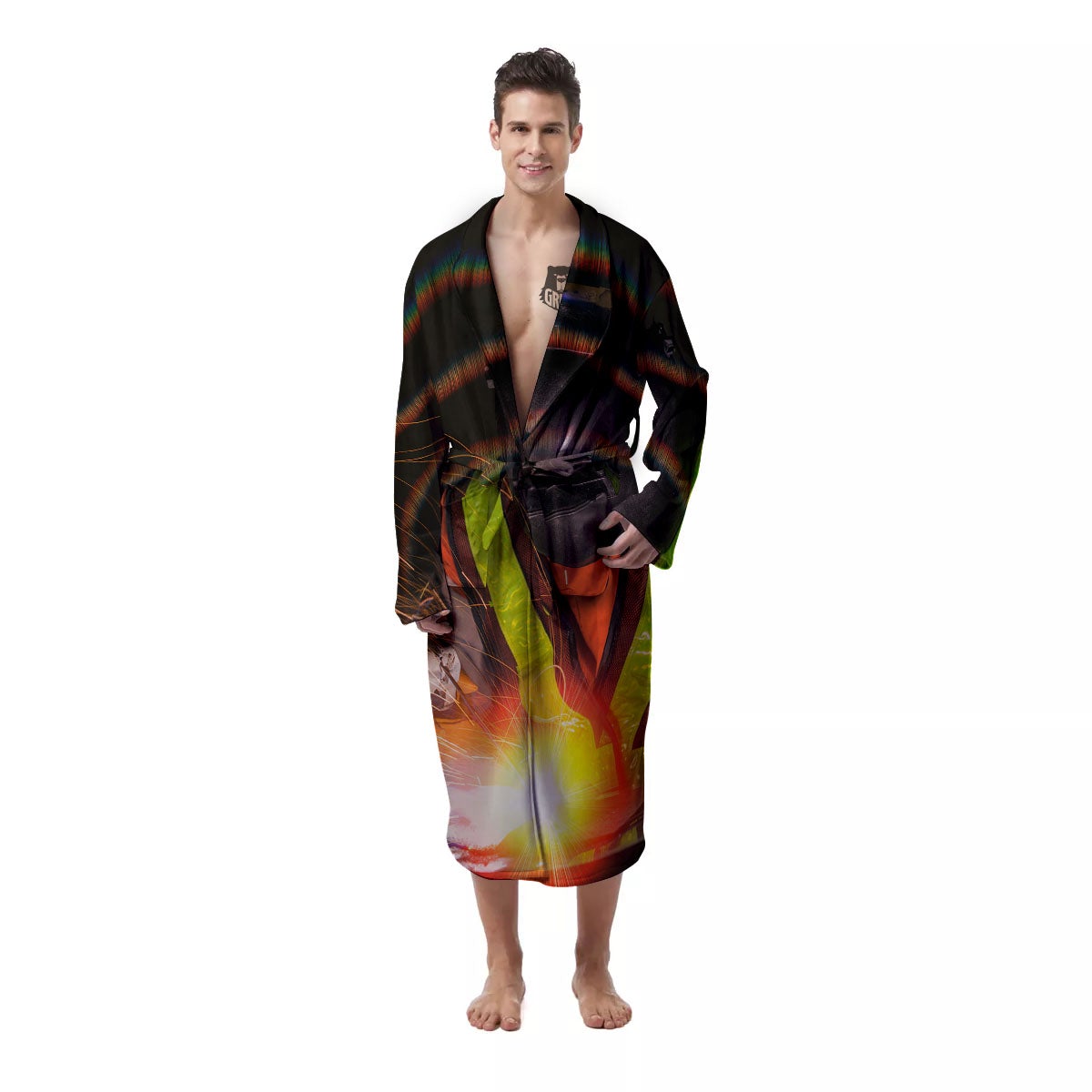 Welder Industrial Print Men's Robe-grizzshop