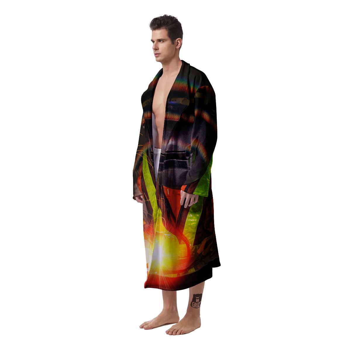 Welder Industrial Print Men's Robe-grizzshop