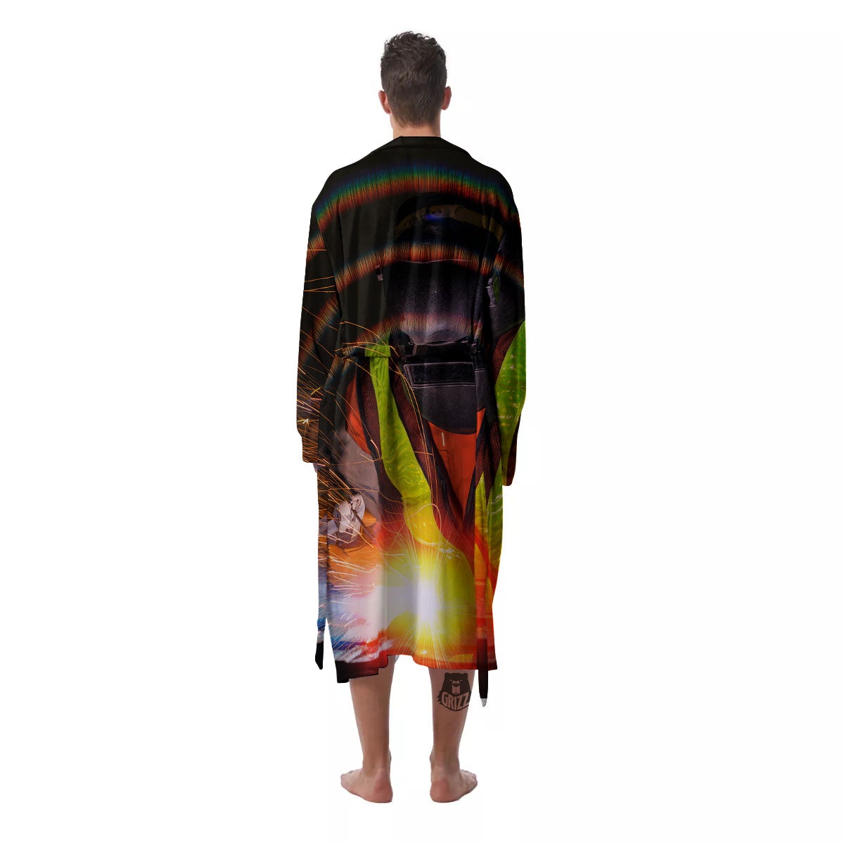 Welder Industrial Print Men's Robe-grizzshop