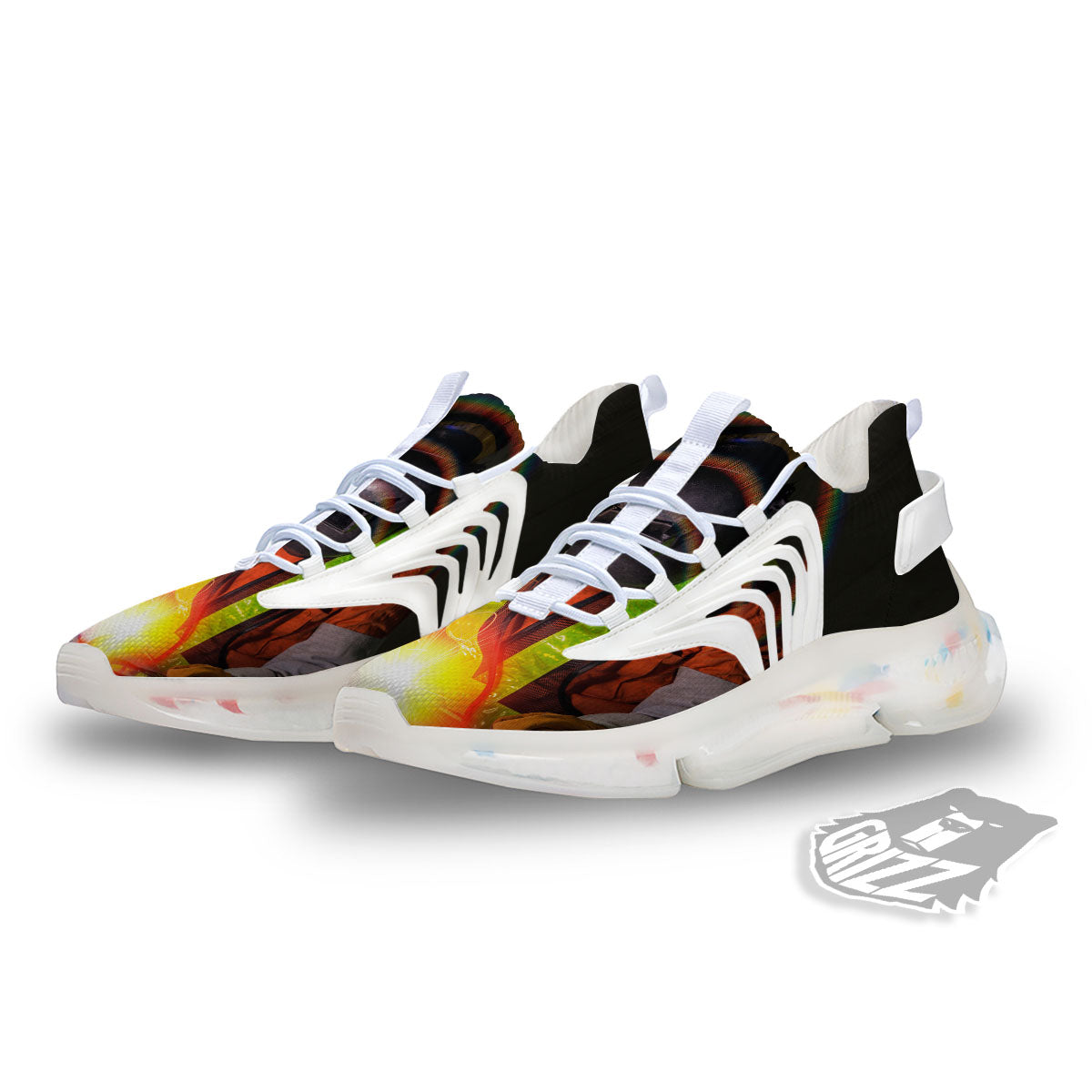 Welder Industrial Print White Gym Shoes-grizzshop