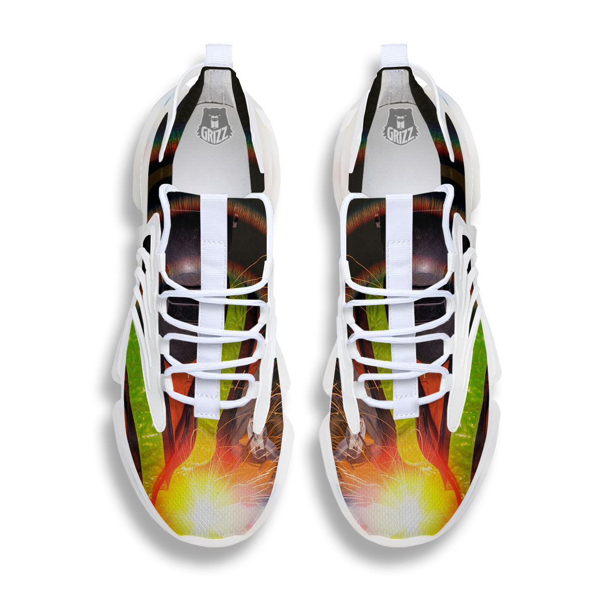 Welder Industrial Print White Gym Shoes-grizzshop