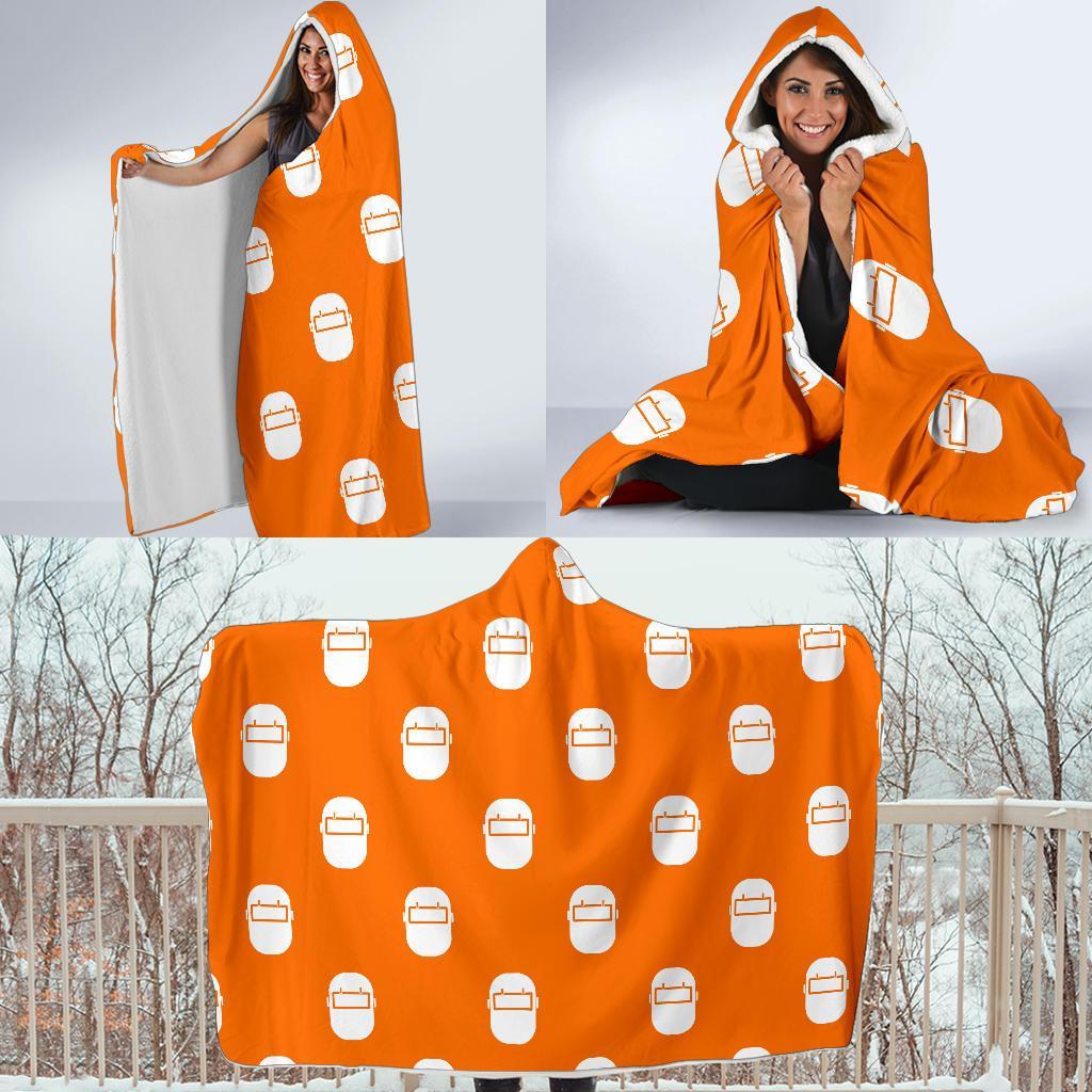 Welder Mask Pattern Print Hooded Blanket-grizzshop