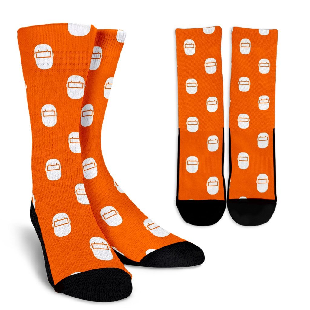 Welder Mask Pattern Print Unisex Crew Socks-grizzshop