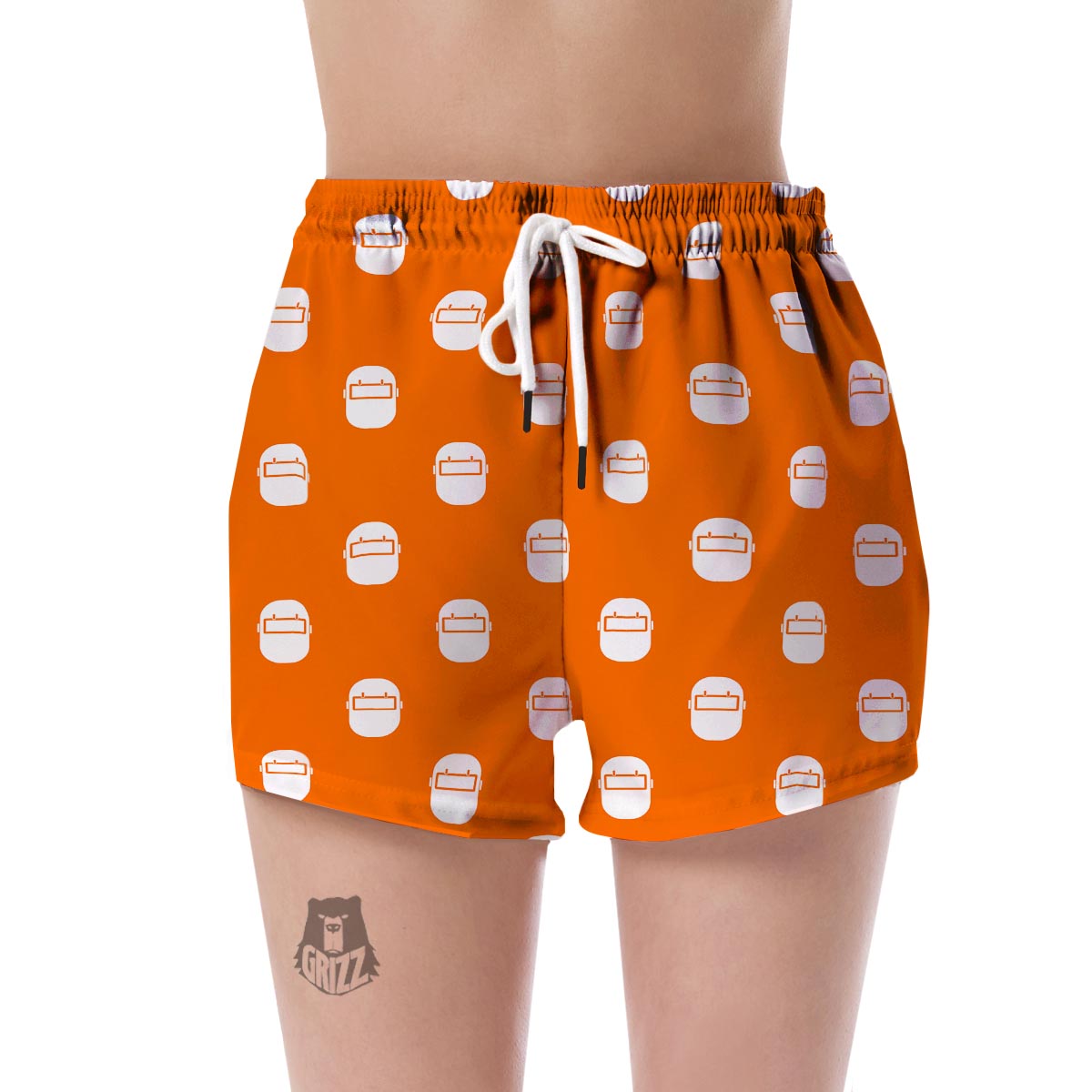 Welder Mask Pattern Print Women's Shorts-grizzshop