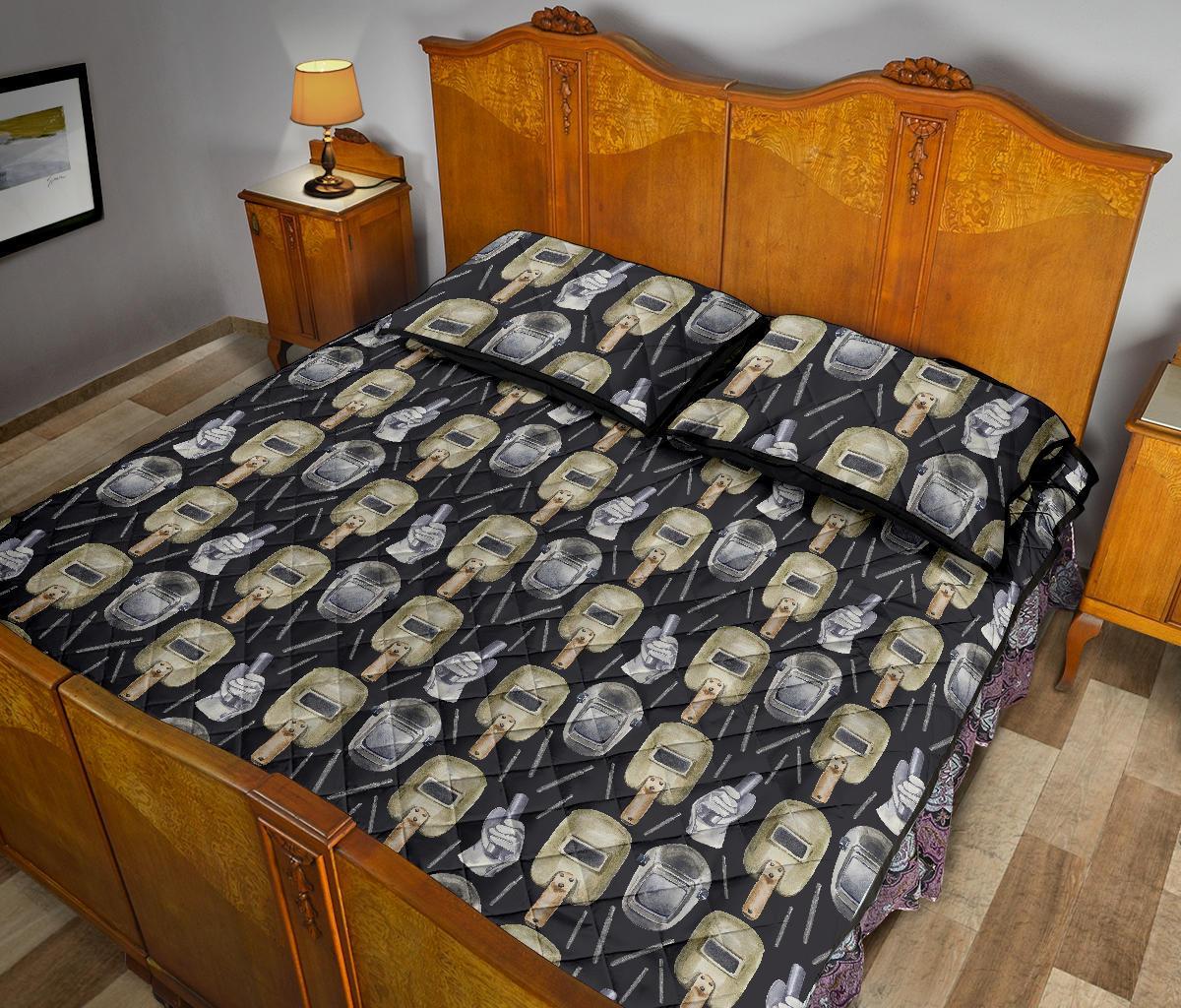 Welder Mask Print Pattern Bed Set Quilt-grizzshop