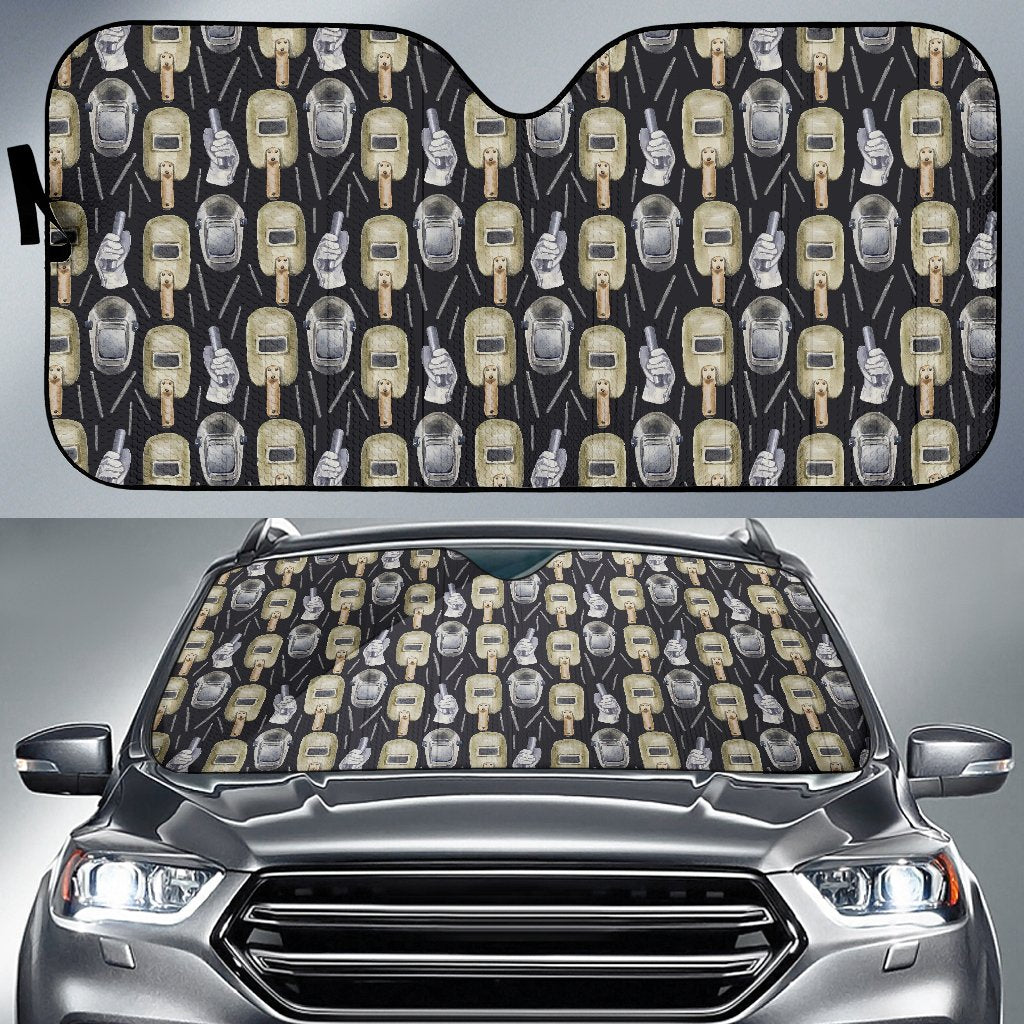 Welder Mask Print Pattern Car Sun Shade-grizzshop