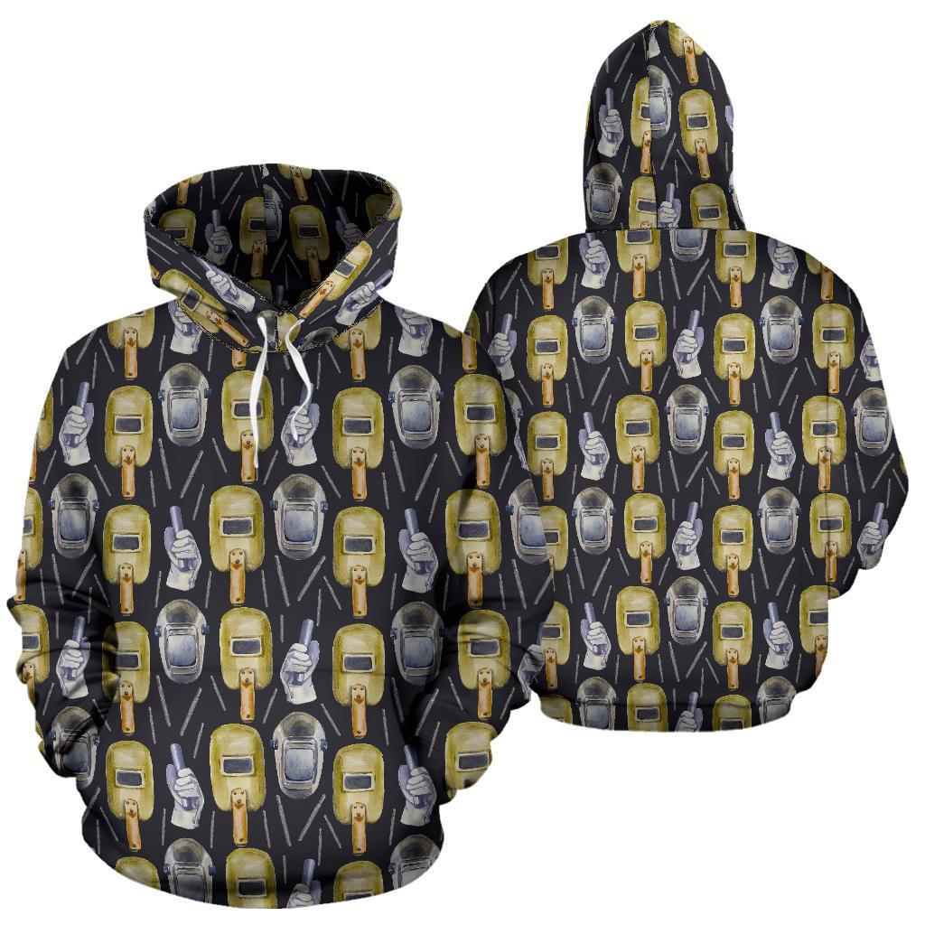 Welder Mask Print Pattern Men Women Pullover Hoodie-grizzshop