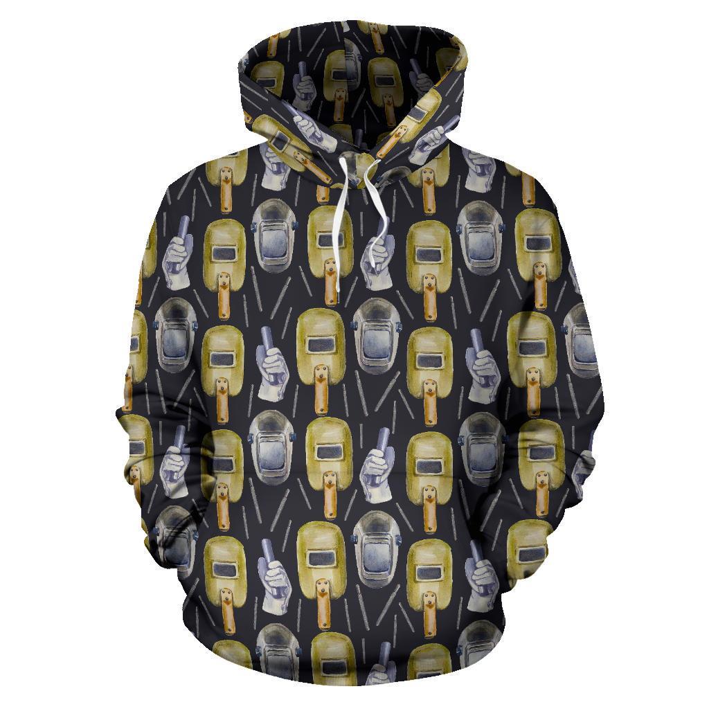 Welder Mask Print Pattern Men Women Pullover Hoodie-grizzshop