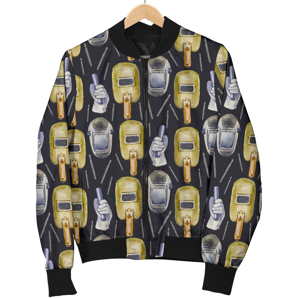 Welder Mask Print Pattern Men's Bomber Jacket-grizzshop