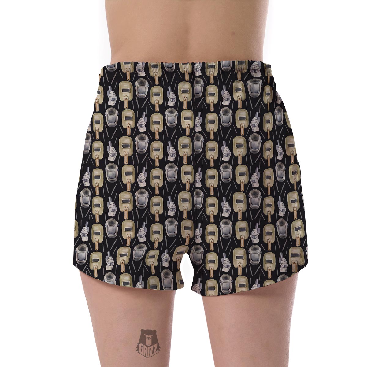 Welder Mask Print Pattern Women's Shorts-grizzshop