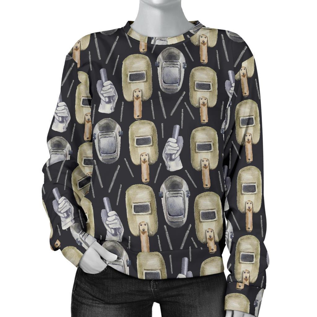 Welder Mask Print Pattern Women's Sweatshirt-grizzshop