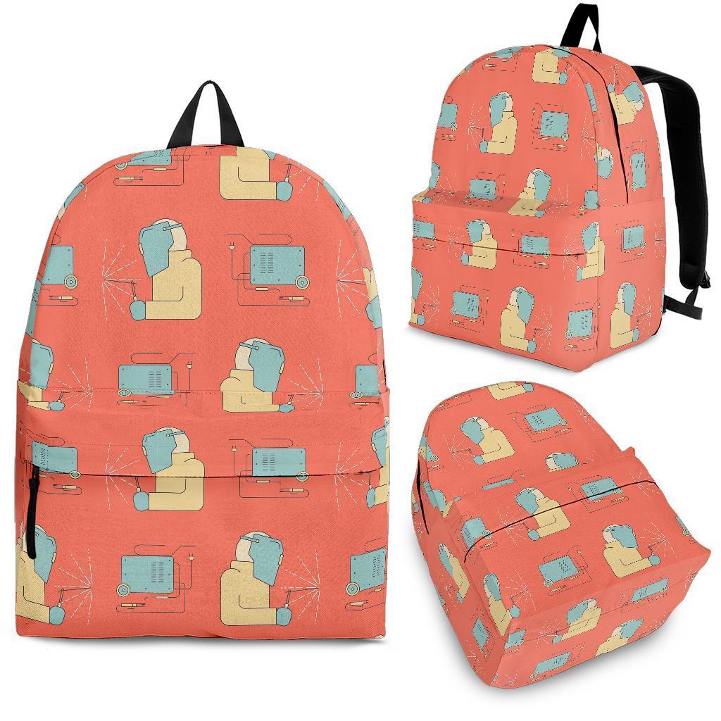 Welder Pattern Print Backpack-grizzshop