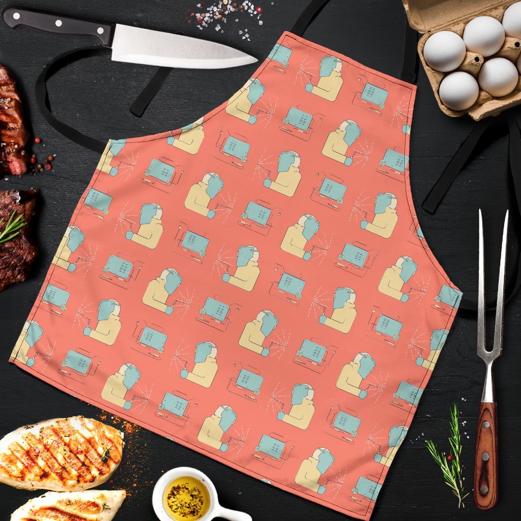 Welder Pattern Print Men's Apron-grizzshop