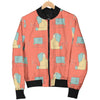 Welder Pattern Print Women Casual Bomber Jacket-grizzshop